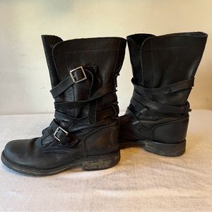 Steve Madden Leather Banditt Moto Combat Boots